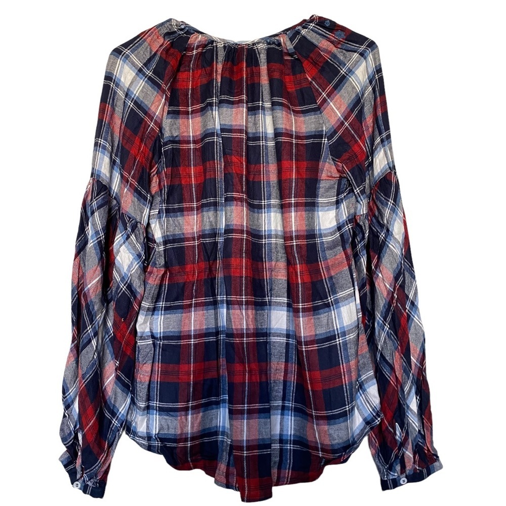 𝅺Vince Camuto Embroidered Blue and Red Peasant Blouse Size Small NWT - Picture 5 of 10